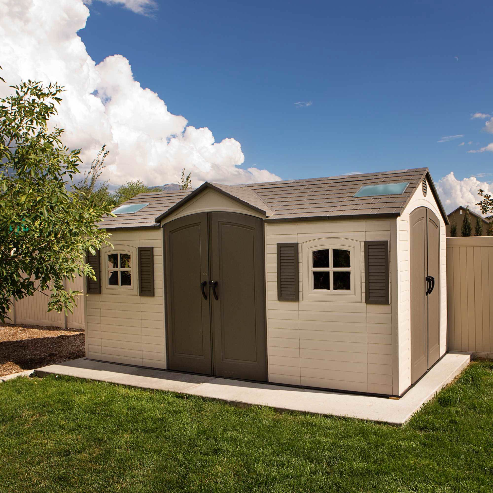 Lifetime Outdoor Storage Shed with Side Door