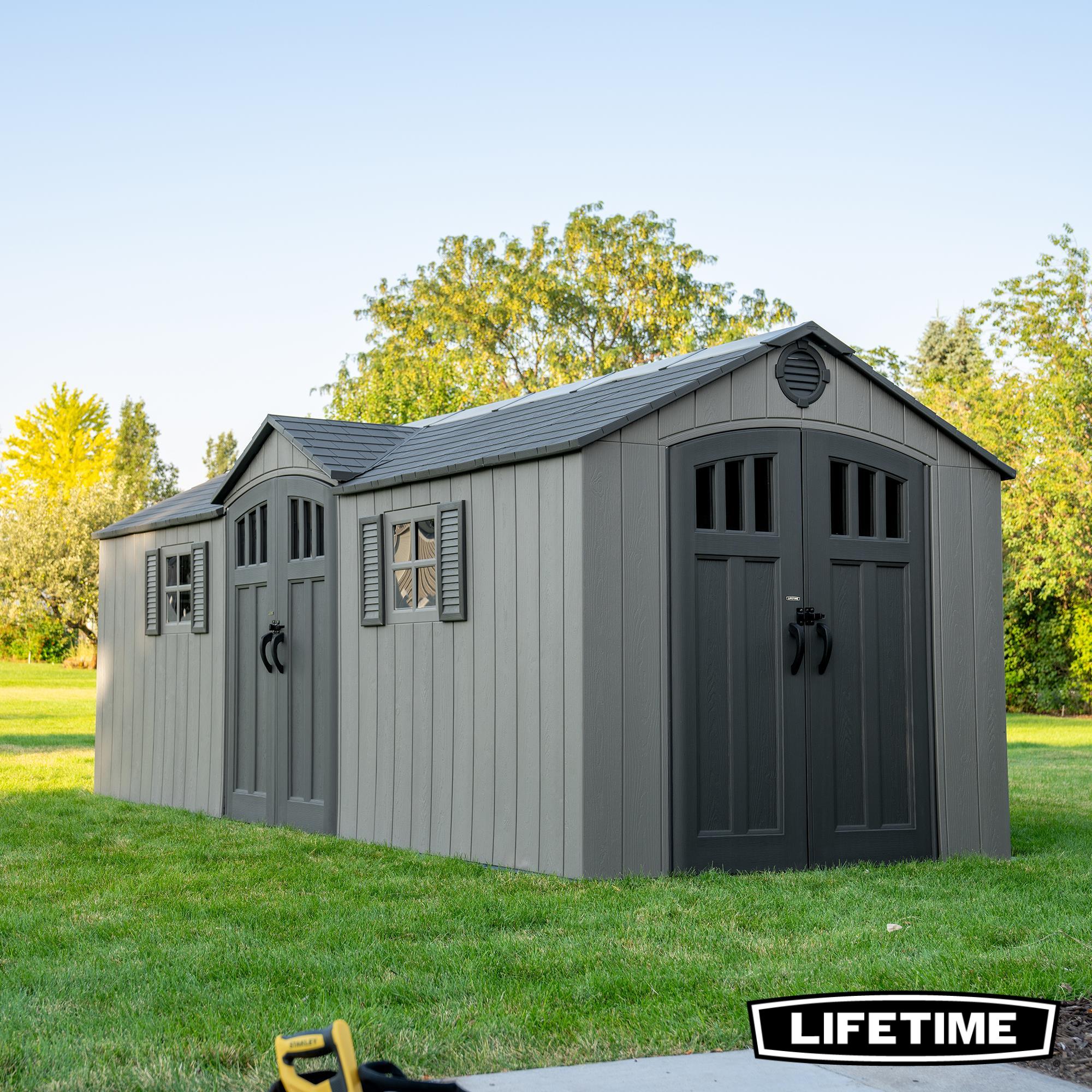 Lifetime Outdoor Storage Shed with Side Entry