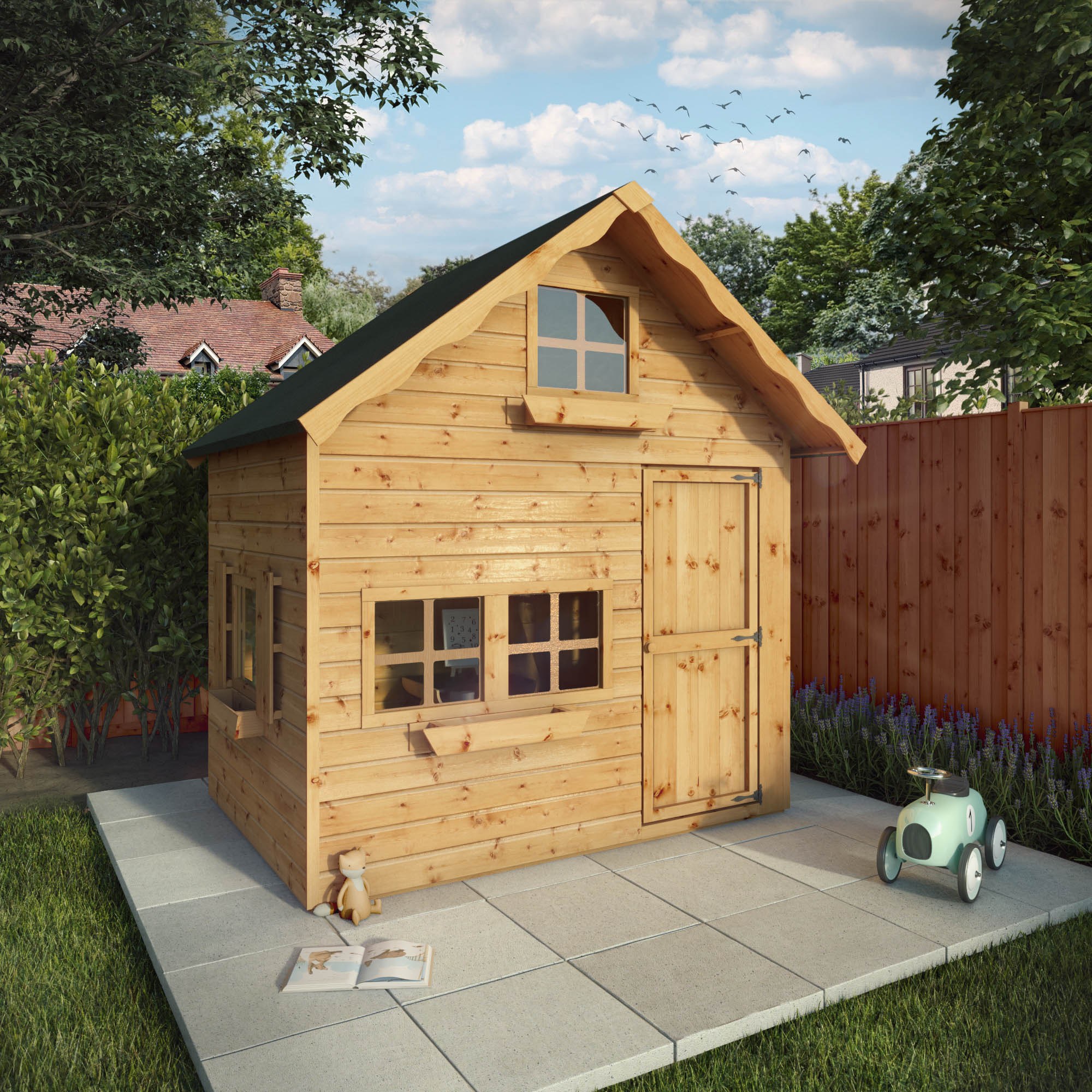 A double storey playhouse for children
