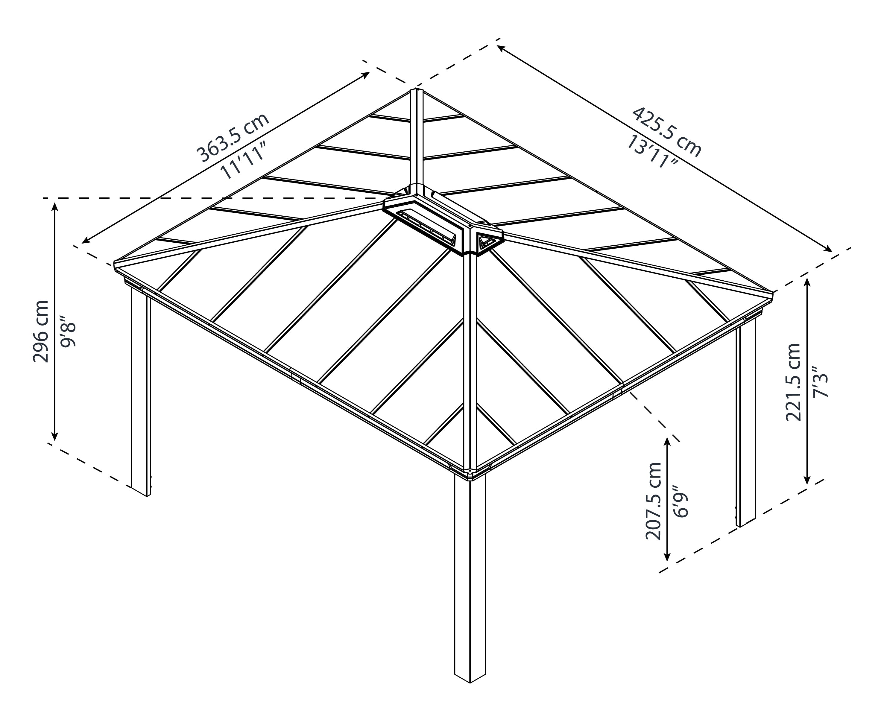 Canopia by Palram Dallas 12 x 14 Garden Gazebo - Grey