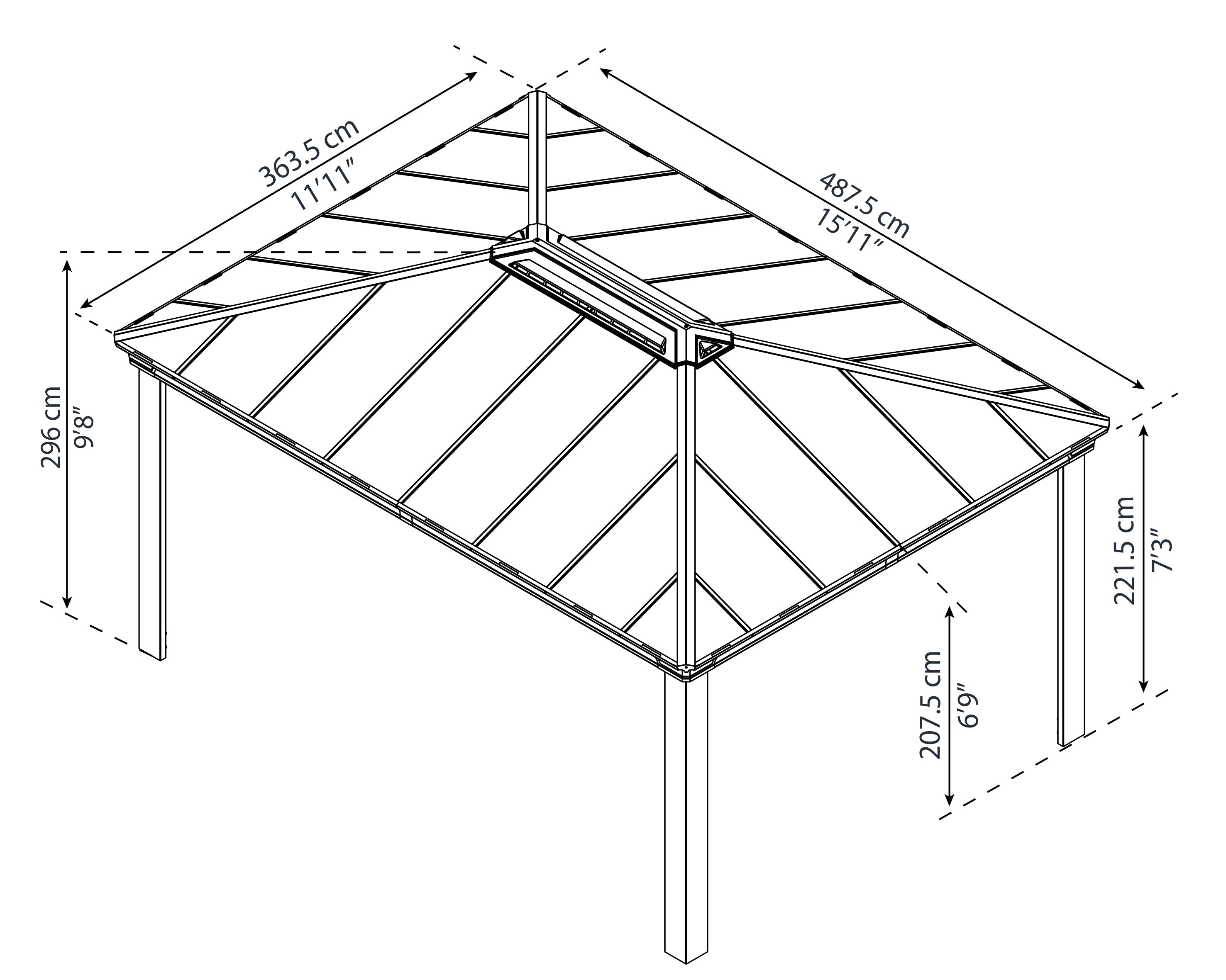 Canopia by Palram Dallas 12 x 16 Garden Gazebo - Grey