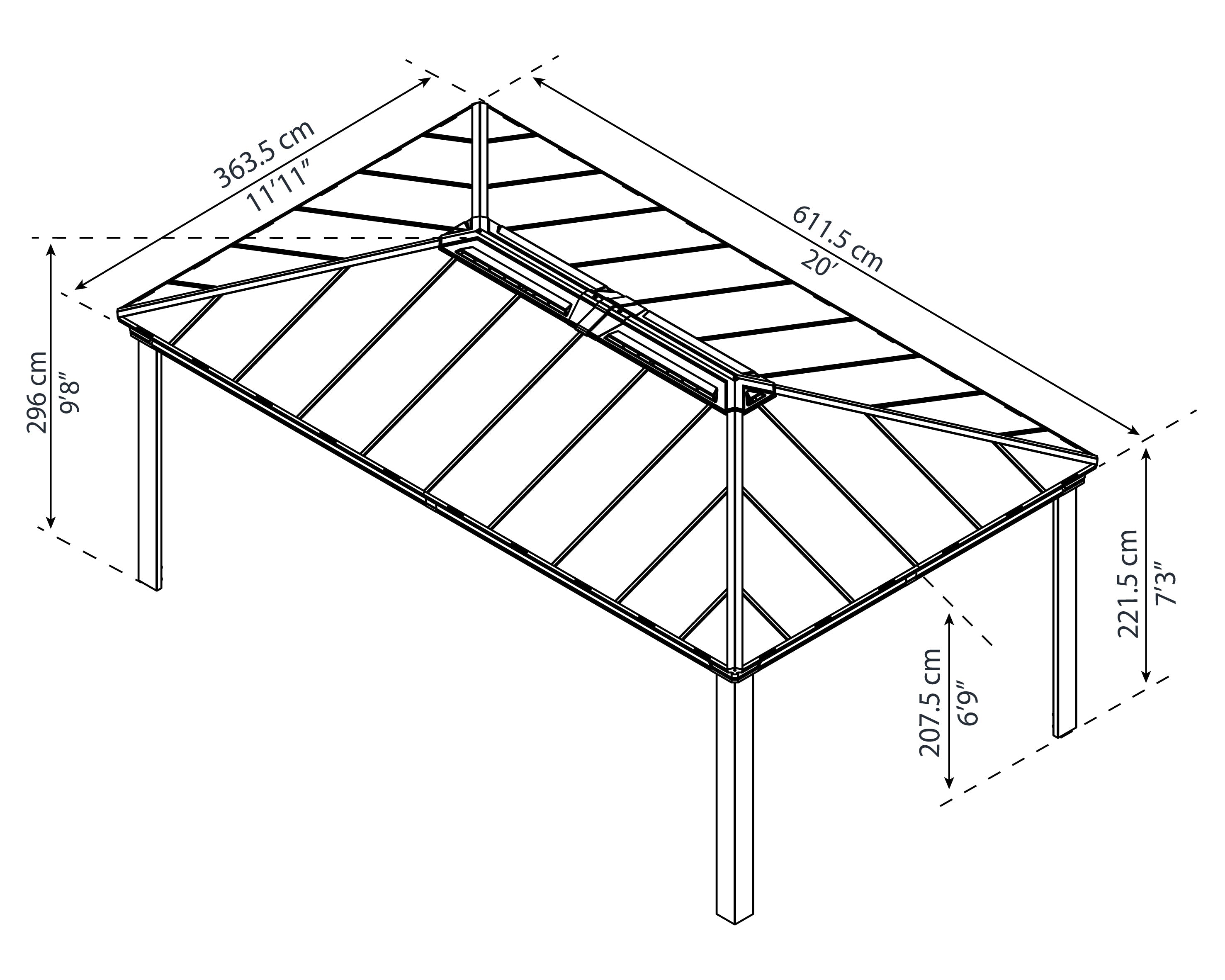Canopia by Palram Dallas 12 x 20 Garden Gazebo - Grey