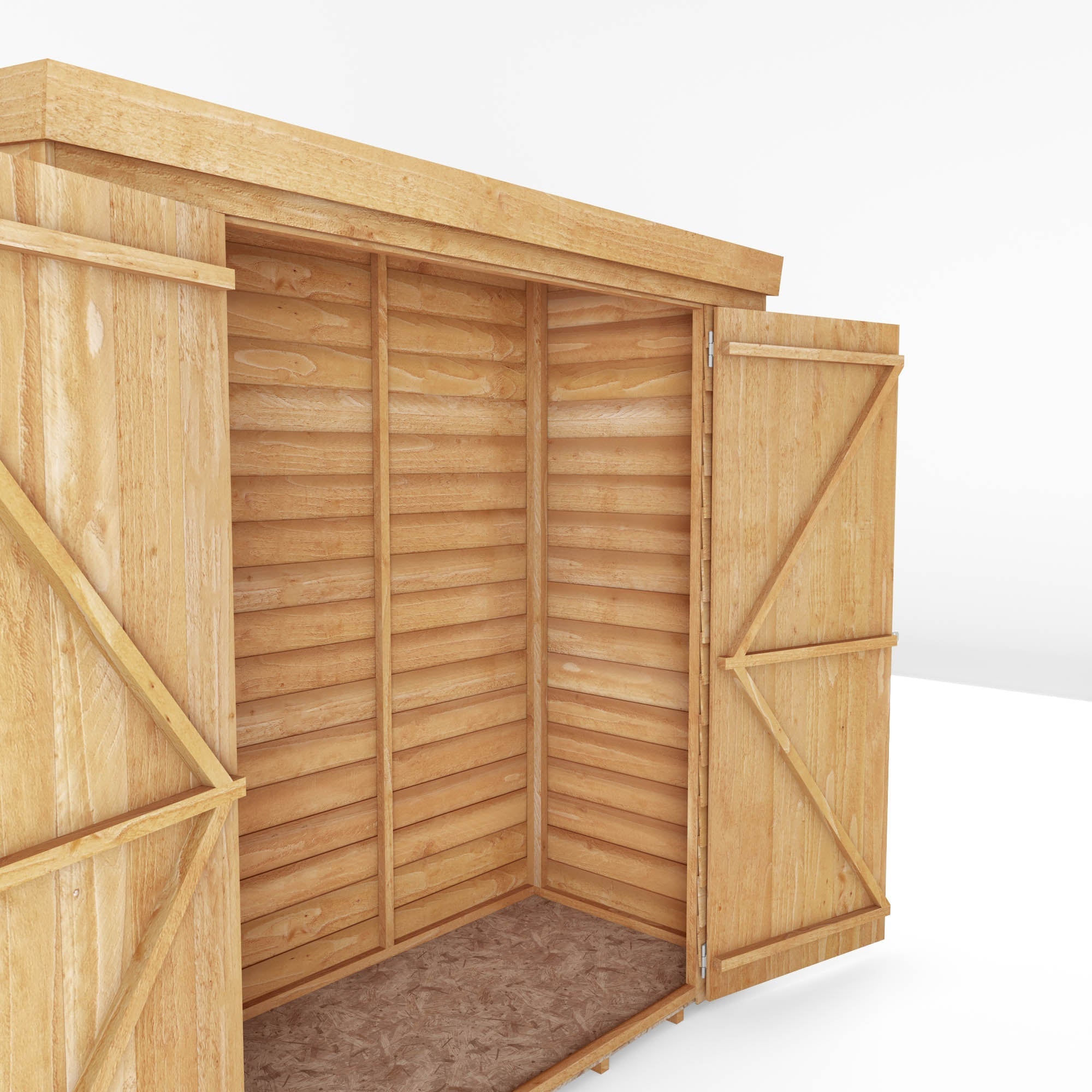 6 x 2'6 Value Overlap Double Door Pent Storage Shed