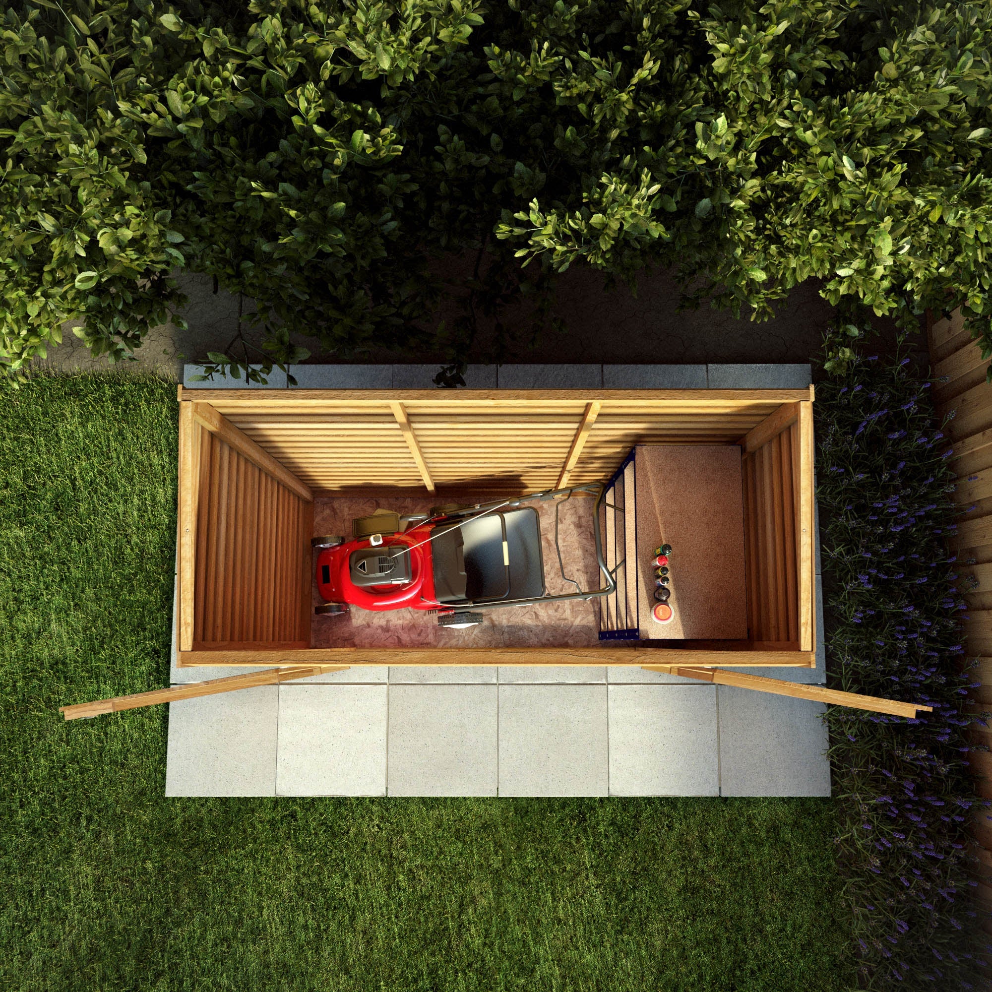 6 x 2'6 Value Overlap Double Door Pent Storage Shed