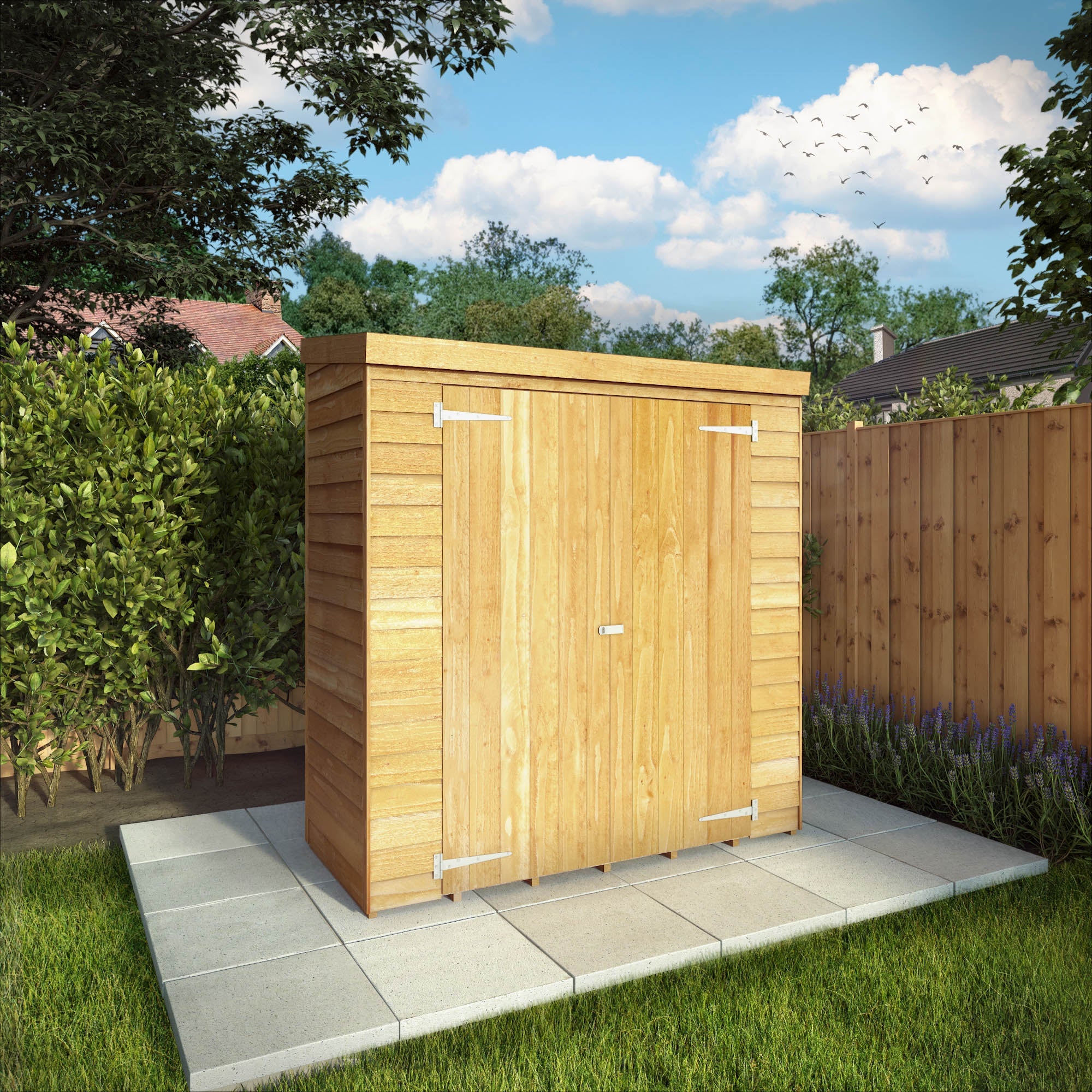 6 x 2'6 Value Overlap Double Door Pent Storage Shed