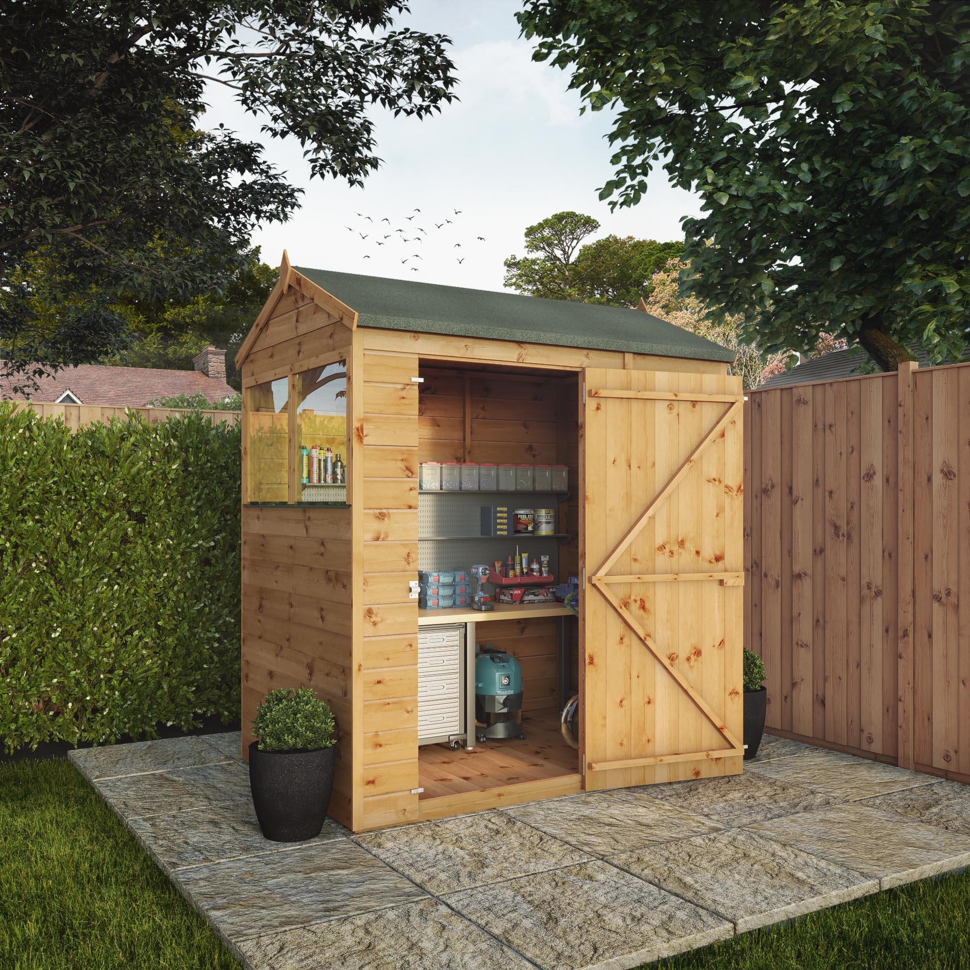 Shiplap Reverse Apex Wooden Shed