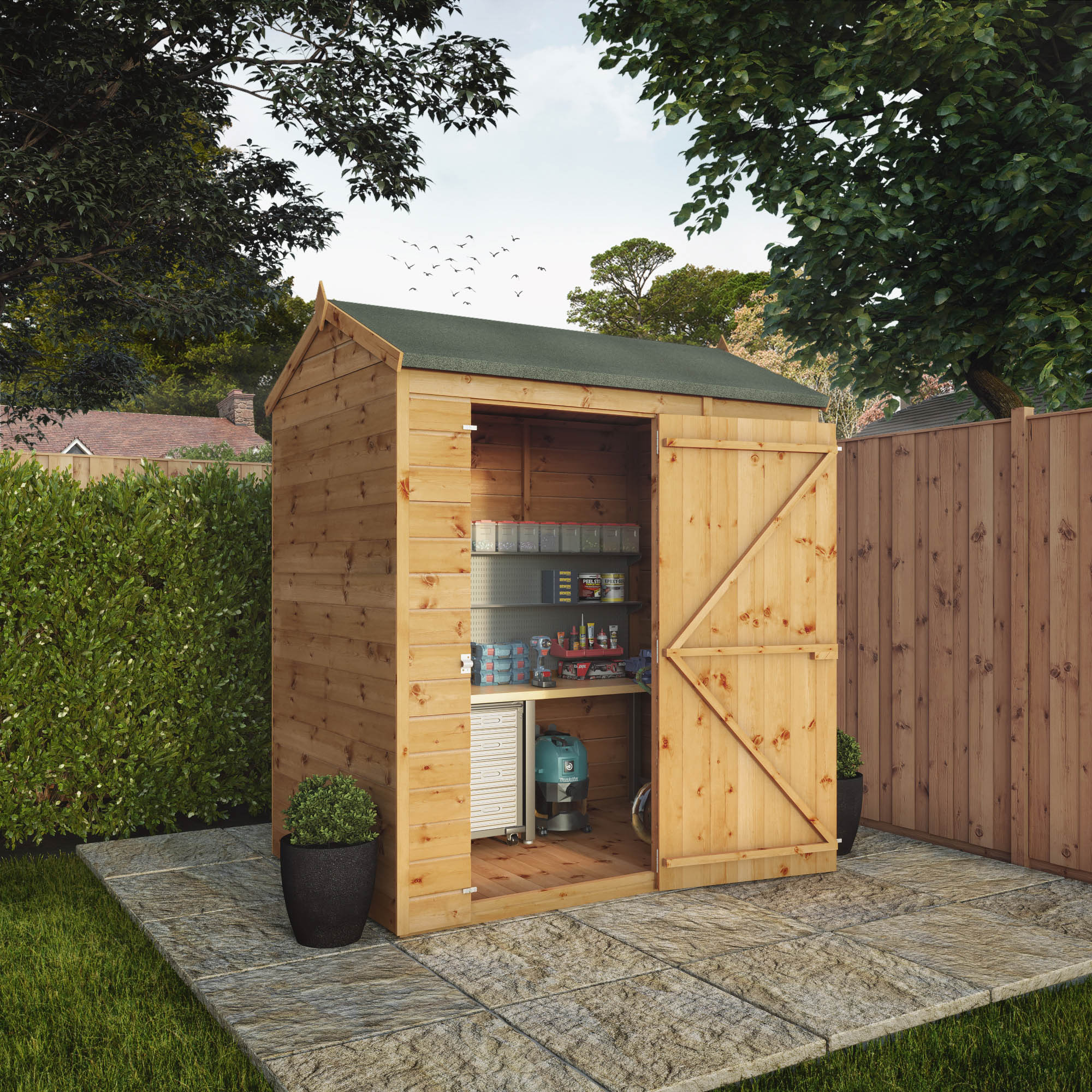 Shiplap Reverse Apex Wooden Shed