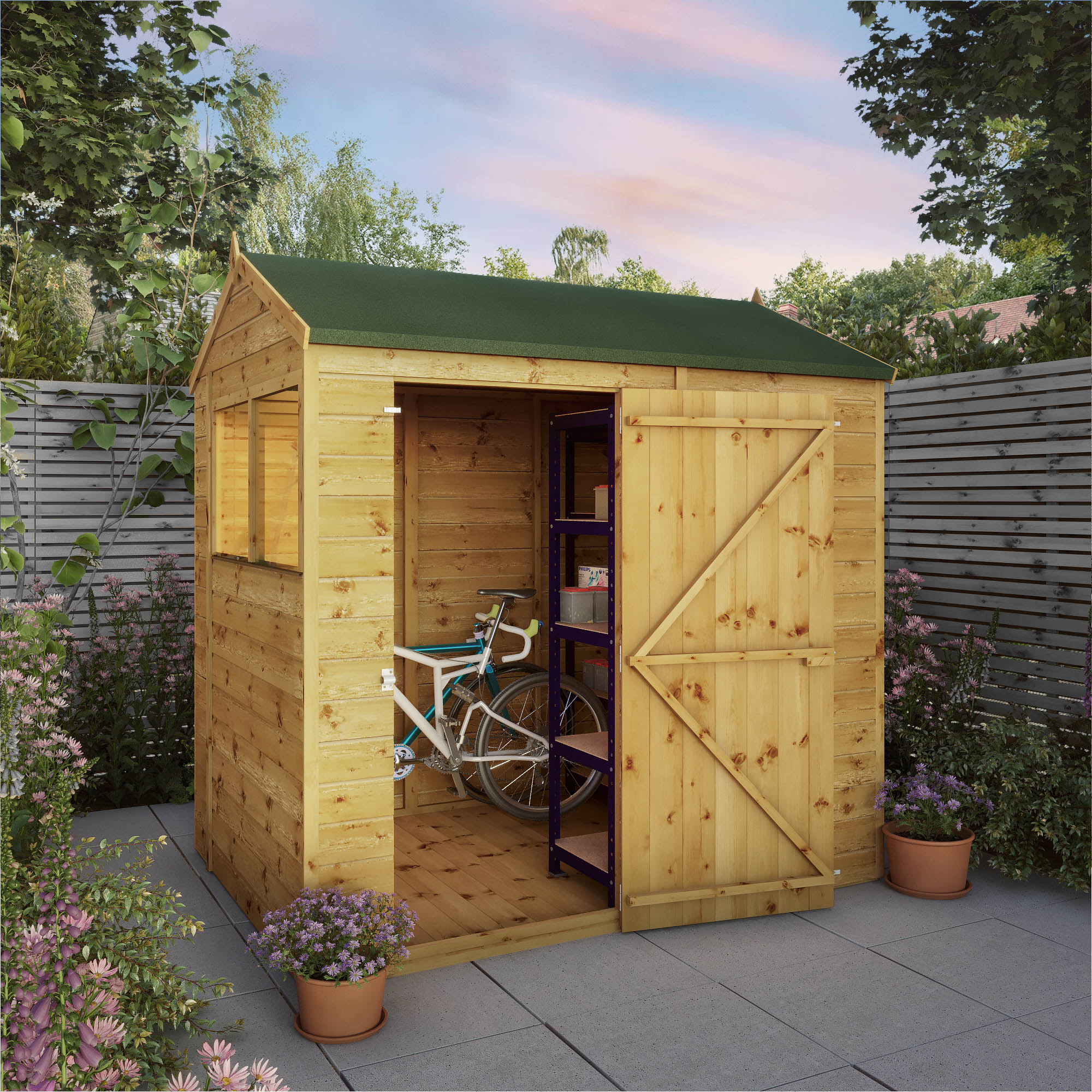 Shiplap Reverse Apex Wooden Shed