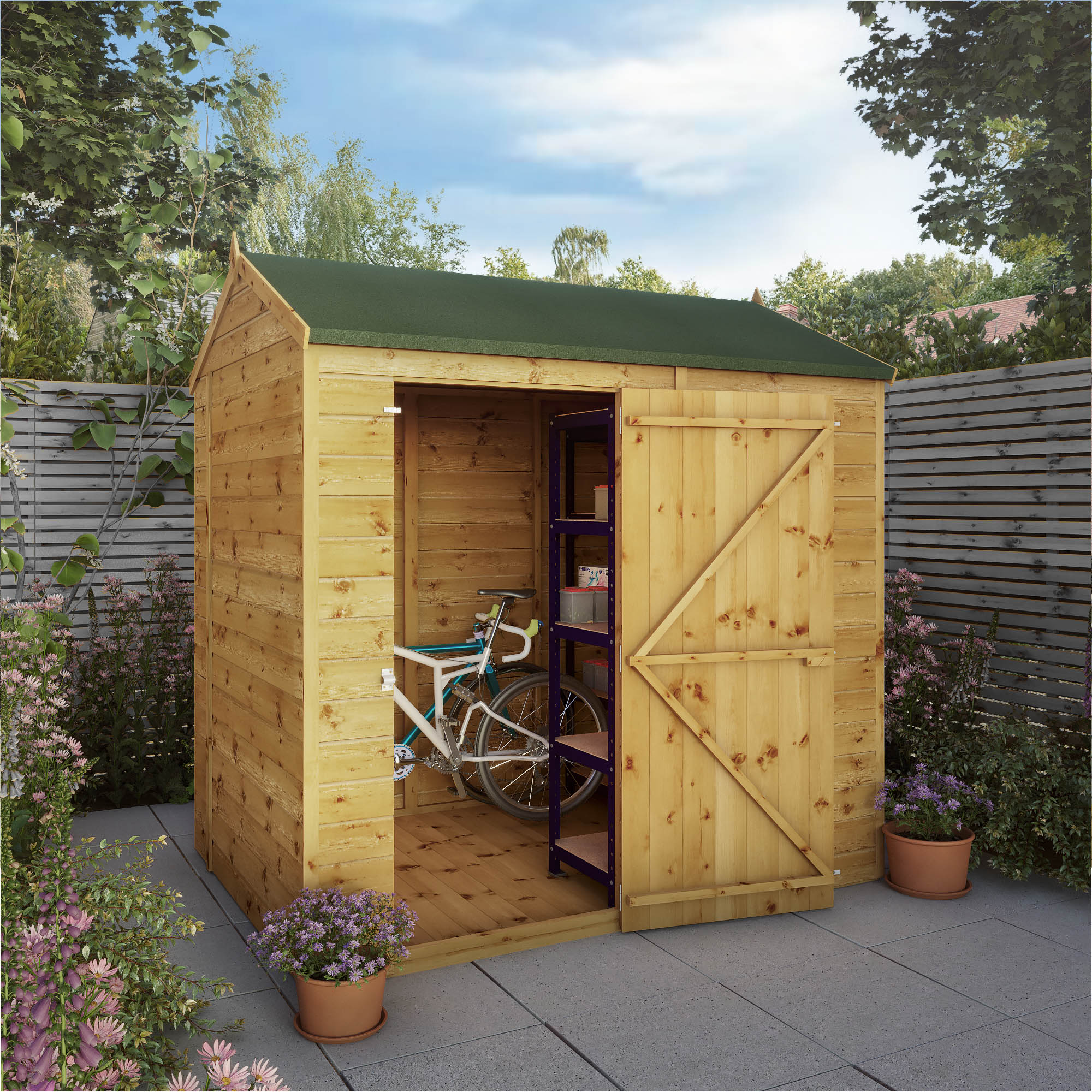 Shiplap Reverse Apex Wooden Shed