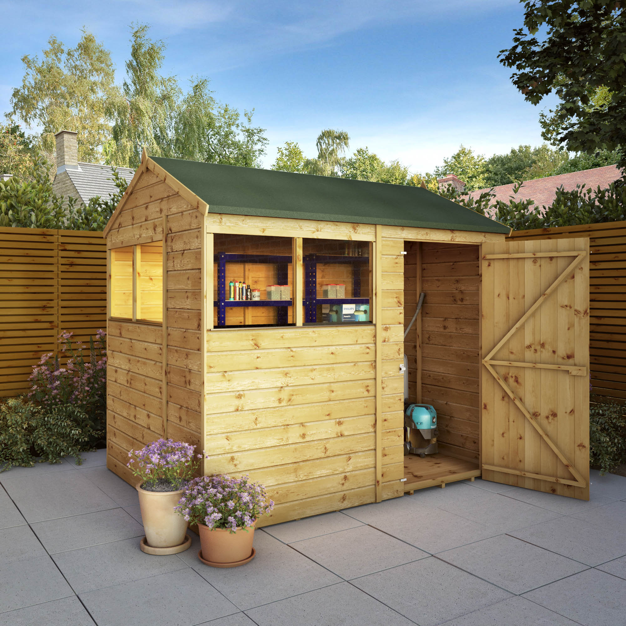 Shiplap Reverse Apex Wooden Shed