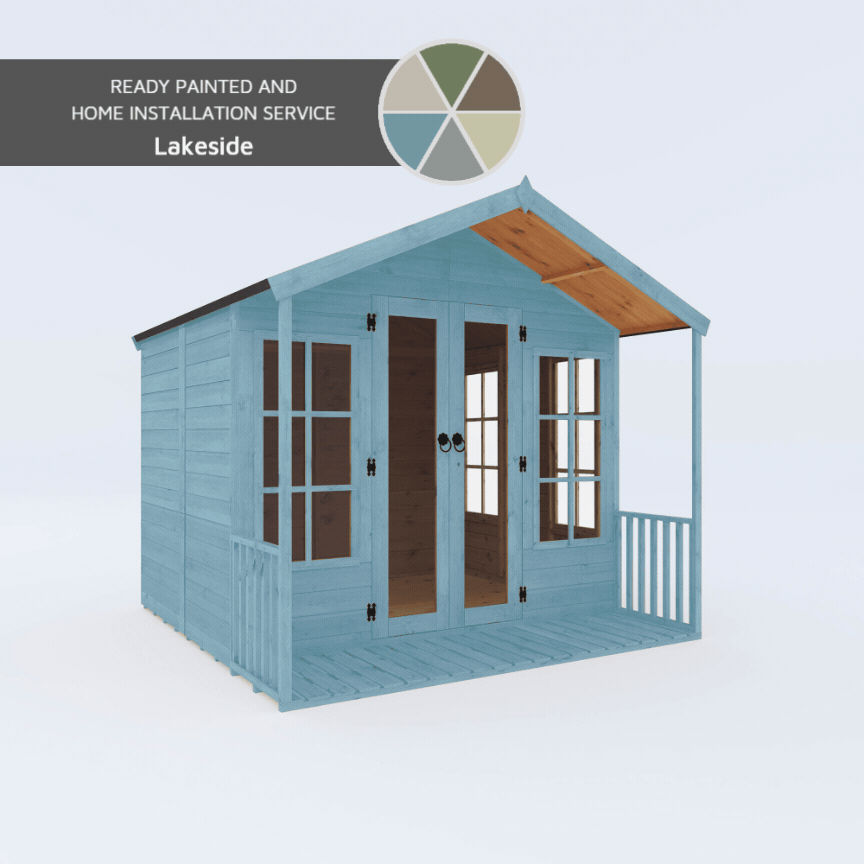A gif of a shed painted in a variety of colours