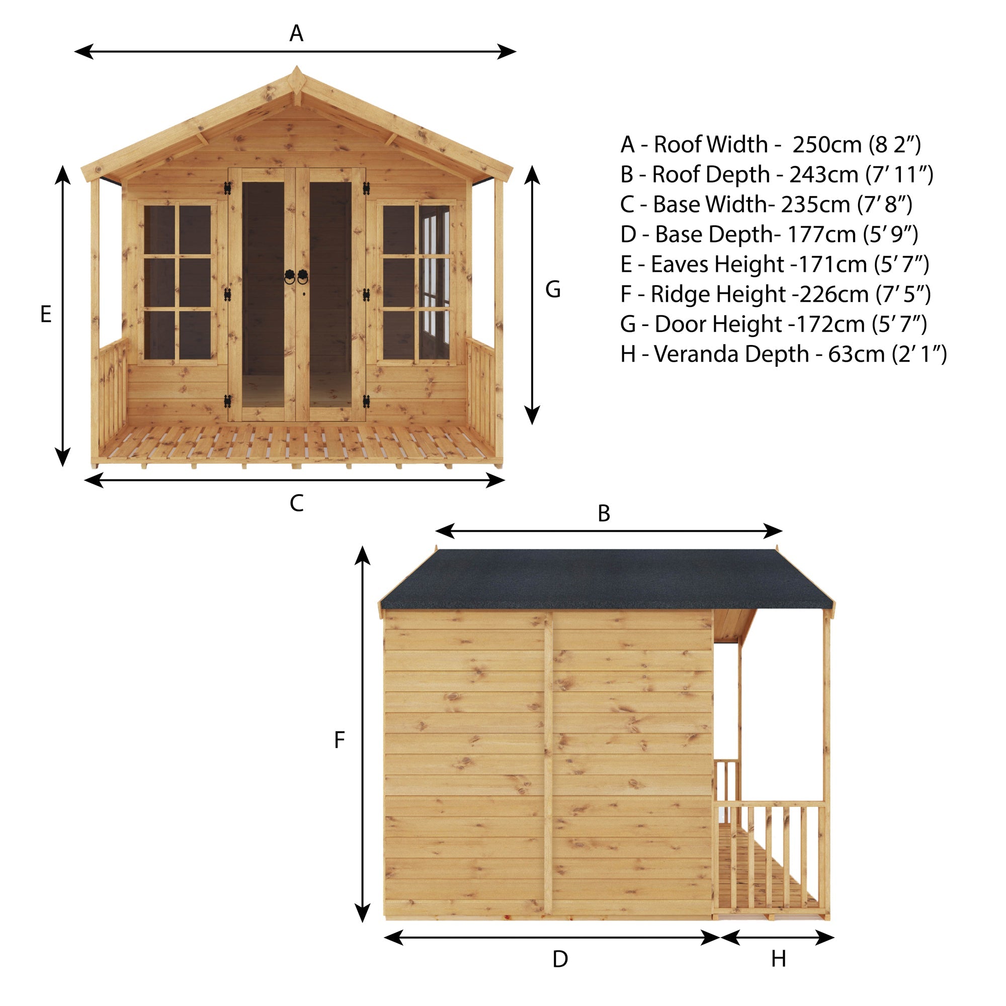 8 x 8 Wessex Summerhouse