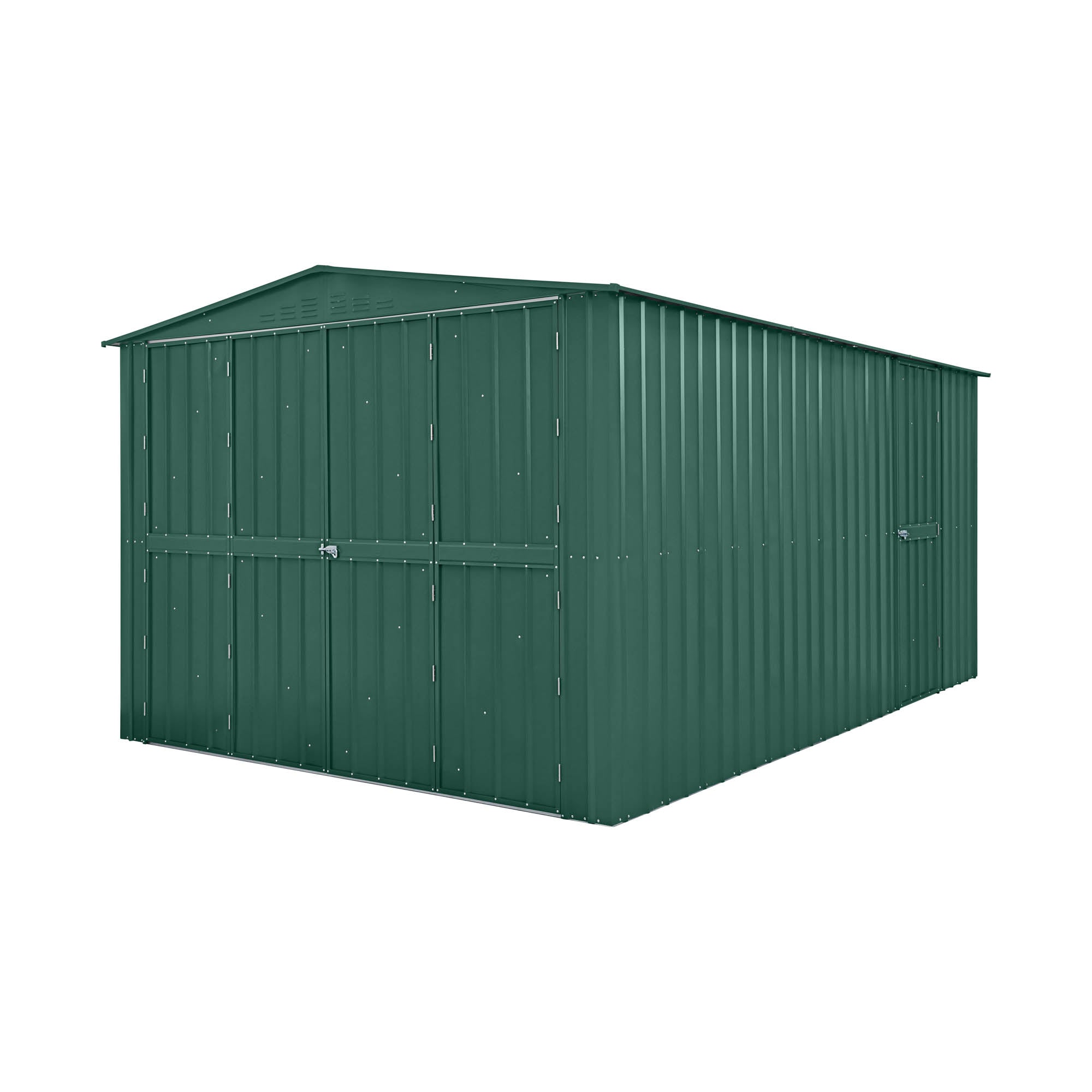Globel 10 x 15 Green Dual Door Workshop Garage