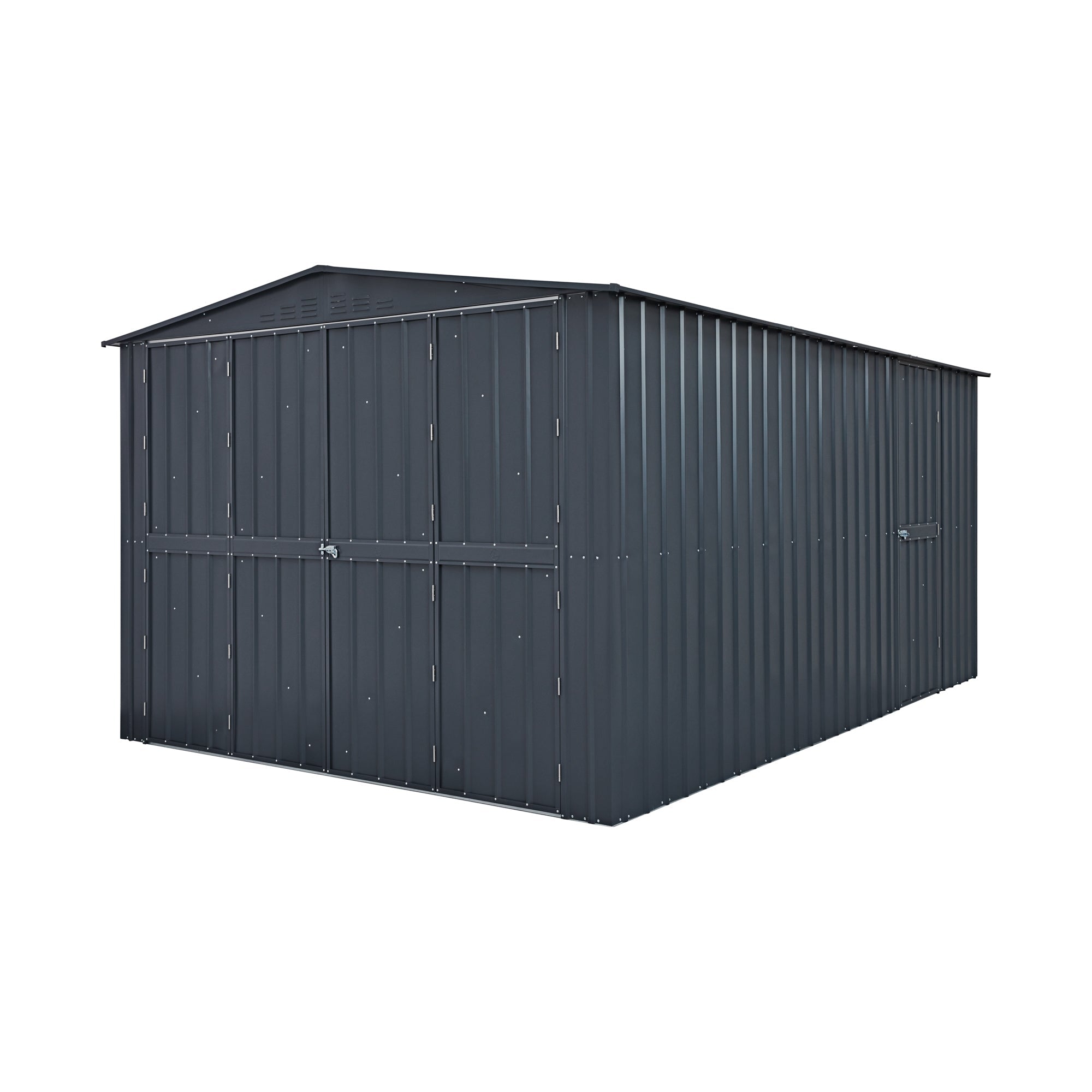 Globel 10 x 15 Grey Dual Door Workshop Garage