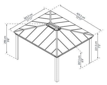 Canopia by Palram Dallas 12 x 14 Garden Gazebo - Grey
