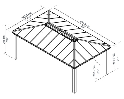 Canopia by Palram Dallas 12 x 20 Garden Gazebo - Grey