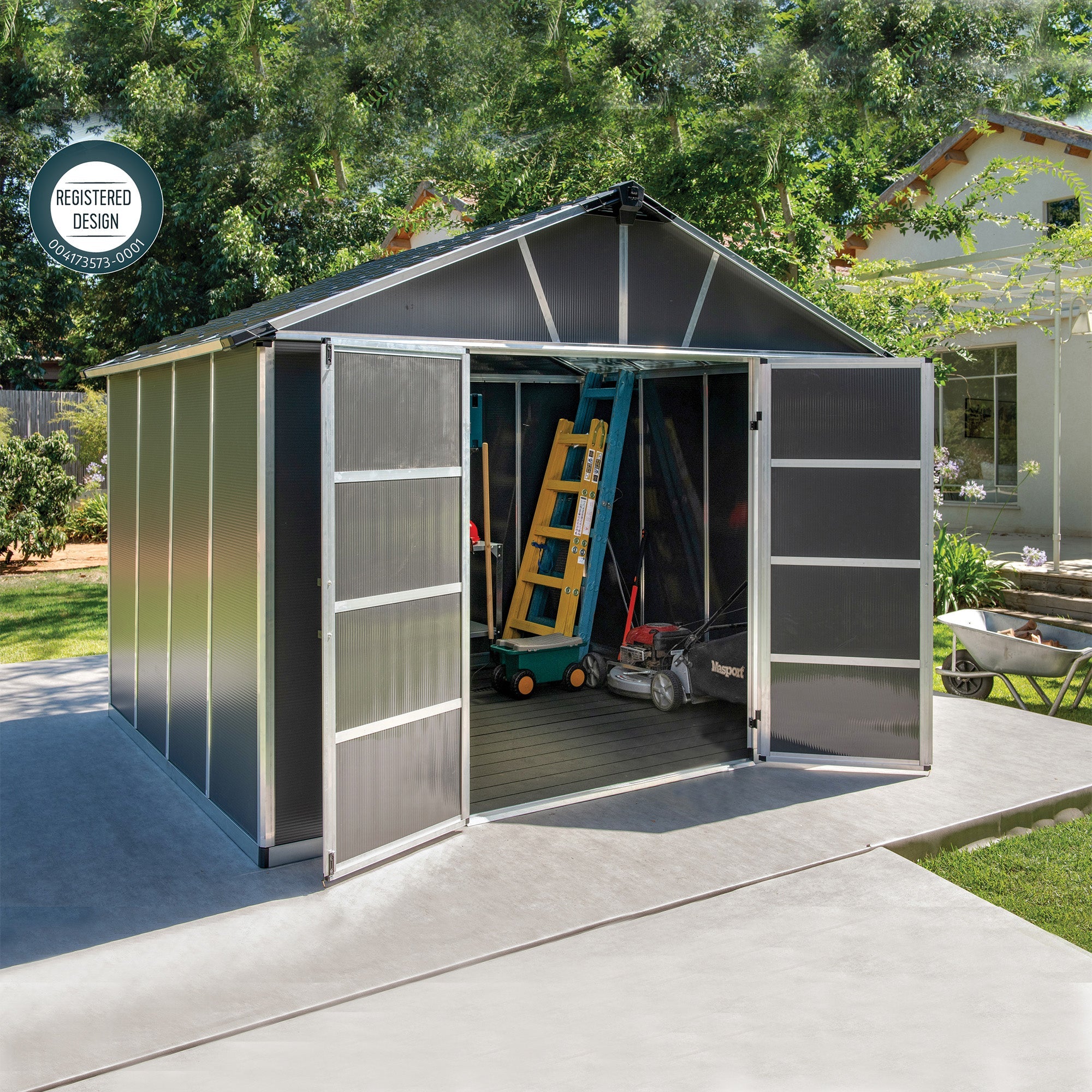 Canopia by Palram Yukon Plastic Shed With Floor - Grey
