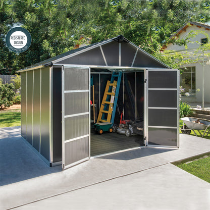 Canopia by Palram Yukon Plastic Shed With Floor - Grey