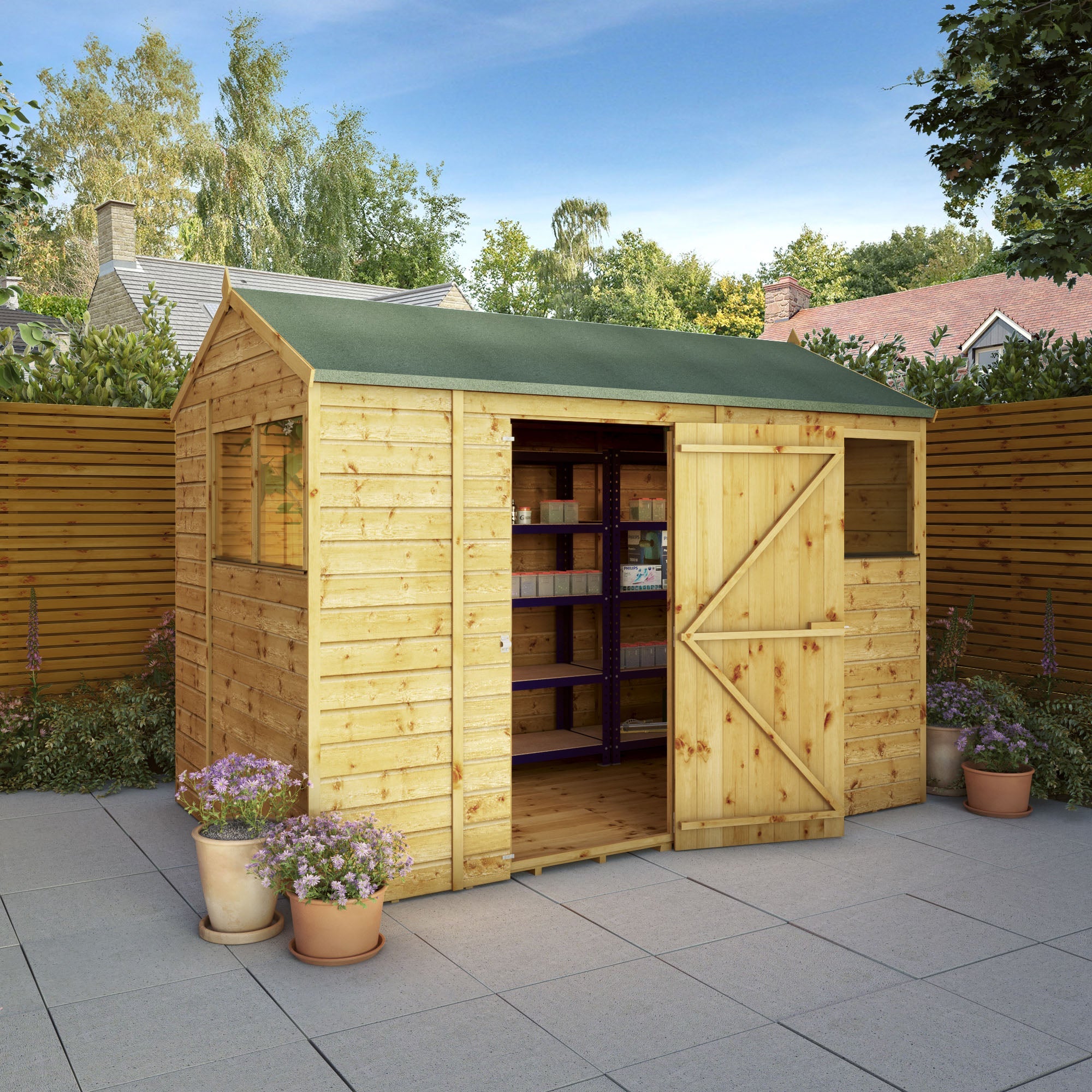 Shiplap Reverse Apex Wooden Shed