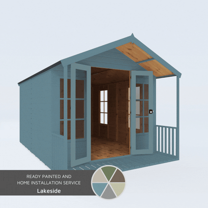 A gif of a summerhouse painted in a variety of colours