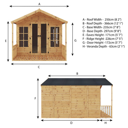12 x 8 Wessex Summerhouse